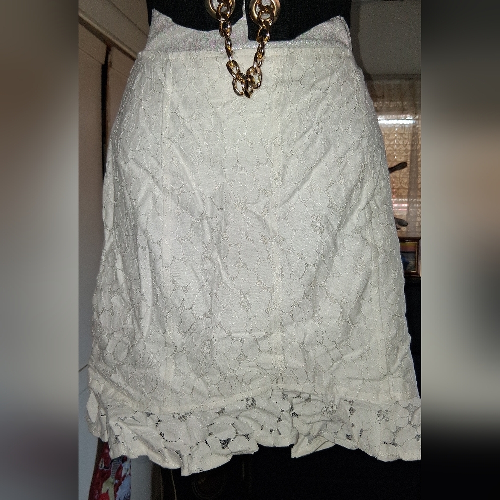 Wild Honey WHITE Lace Skirt